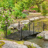 Outsunny 6' Metal Arch Backyard Garden Bridge, Safety Siderails, Arc Footbridge for Backyard Creek, Stream, Pond, Black