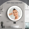 kleankin 24-Inch Lighted Bathroom Mirror for Wall, Dimmable LED Mirror with Memory Function, Round Mirror for Wall Decor