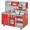 Qaba Multifunction Kids Kitchen Set Doll House Pretend Cooking Skill Set - Red