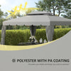 Outsunny 12.8' x 9.5' Gazebo Replacement Canopy, Gazebo Top Cover with Double Vented Roof for Garden Patio Outdoor (TOP ONLY), Coffee