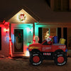 Outsunny 7ft Christmas Inflatable Santa Claus Driving Truck with Gifts, Blow-Up Outdoor LED Yard Display for Lawn Garden Party