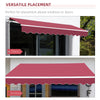 Outsunny 13' x 8' Retractable Awning, Patio Awnings, Sunshade Shelter with Manual Crank Handle, 280g/m² UV & Water-Resistant Fabric and Aluminum Frame for Deck, Balcony, Yard, Coffee Brown