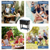 Outsunny 80 QT Rolling Cooling Bins Ice Chest on Wheels Outdoor Stand Up Drink Cooler Cart for Party, Dark Brown Wicker