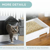 PawHut Hooded Cat Litter Box with Kitty Litter Mat, Kitty Litter Pan with Odor Control, Easy-Clean Pull-Out Drawer, Handle, Scoop, Gray