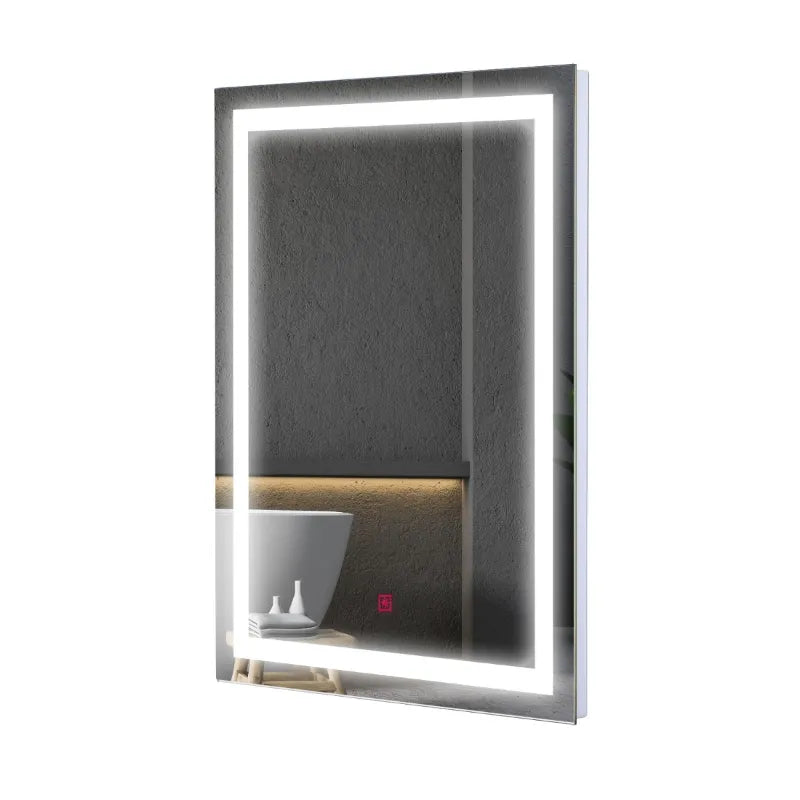 HOMCOM Vertical 36" LED Outline Illuminated Bathroom Wall Mirror with Defogger