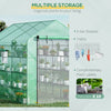 Outsunny 95.25"  x 70.75"  x 84.75" Walk-in Greenhouse with Mesh Door & Windows, 18 Shelf Hot House with Trellis, & Plant Labels, UV protective for Growing Flowers, Herbs, Vegetables, Saplings, Green