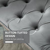 HOMCOM Simple Tufted Upholstered Ottoman Accent Bench with Soft Comfortable Cushion & Fashionable Modern Design, Grey
