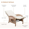 Outsunny Patio Recliner, Outdoor Reclining Chair with Flip-Up Side Table, All-Weather Wicker Metal Frame Chaise with Footrest, Cushions, Beige