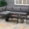 Outsunny 26" Outdoor Steel Square Fire Pit with Grill Net for BBQ, Safety Spark/Ember Cover & Classic Stylish Appearance