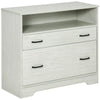 Vinsetto Lateral File Cabinet with Shelf, Office Storage Cabinet with 2 Drawers, Fits Letter Sized Papers, Grey