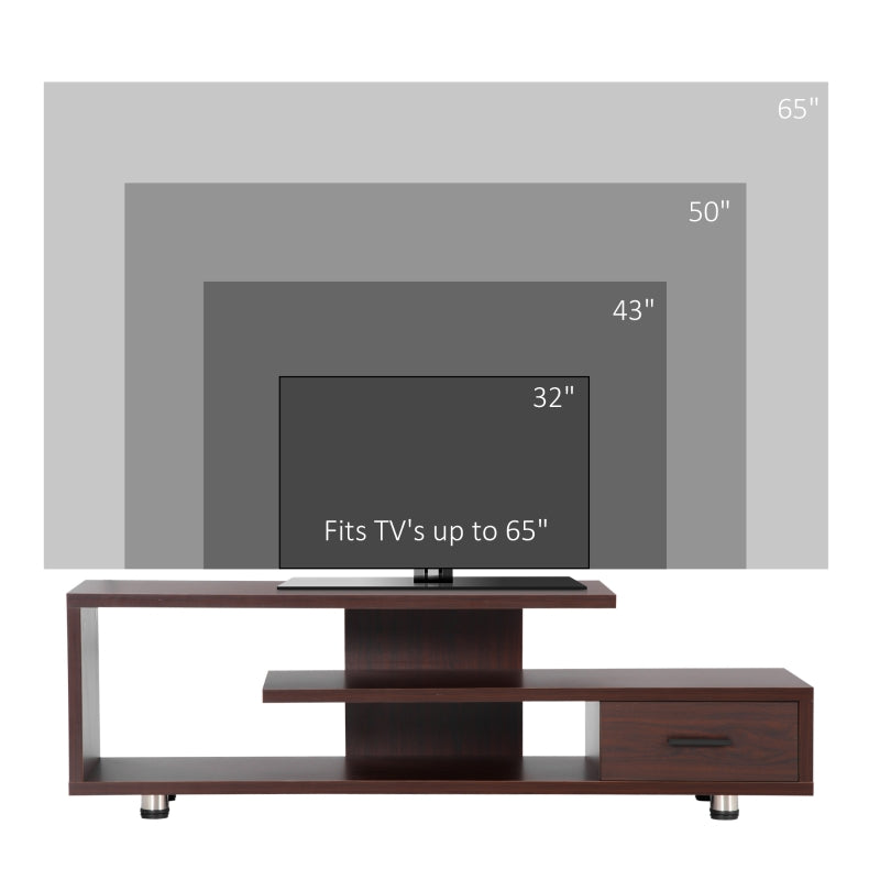 HOMCOM Modern TV Stand for TVs up to 45", TV Cabinet with Storage Shelf and Drawer, Entertainment Center for Living Room Bedroom, Grey
