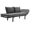 HOMCOM Single Person Chaise Lounger, Modern Sofa Bed with 5 Adjustable Positions, 2 Large Pillows, and Black Legs, Charcoal Grey