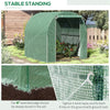 Outsunny 6' x 6' x 6' Tunnel Greenhouse Outdoor Walk-In Hot House with Roll-up Plastic Cover and Zippered Door, Steel Frame, Green