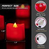Homemory Red Tea Lights Candles Battery Operated, Flameless Votive Candles, Flickering LED Candles, 200+Hours Colored Tealight Candles for Holiday Decor, Theme Party, Table Decor, Pack of 12