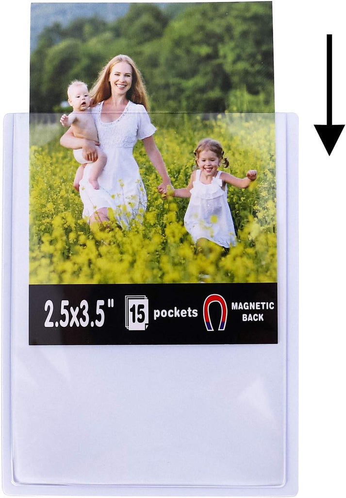 Sooyee Magnetic Picture Frame,Magnetic Frame 2.5X3.5,Photo Magnets for Refrigerator,White,15 Pack