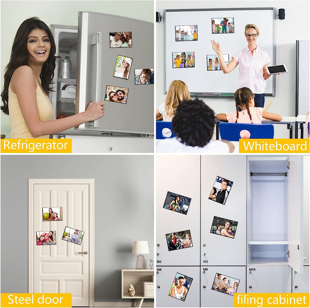 YixangDD Magnetic Picture Frames 100 Packs-Fridge Magnetic Photo Frames-Holds 4 x 6 Inches Photos,Black