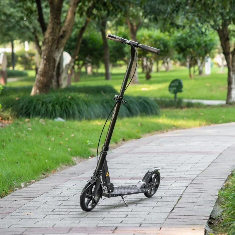 Soozier One-click Folding Kick Scooter w/ Adjustable Height and Dual Brake System