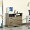 Vinsetto Lateral File Cabinet with Shelf, Office Storage Cabinet with 2 Drawers, Fits Letter Sized Papers, Grey