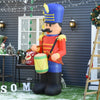 HOMCOM 8ft Christmas Inflatable Nutcracker Toy Soldier with Drum, Outdoor Blow-Up Yard Decoration with LED Lights Display