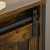 HOMCOM Buffet Cabinet, Farmhouse Sideboard, Bar Cabinet with Adjustable Shelf, Sliding Barn Door for Kitchen, Rustic Brown