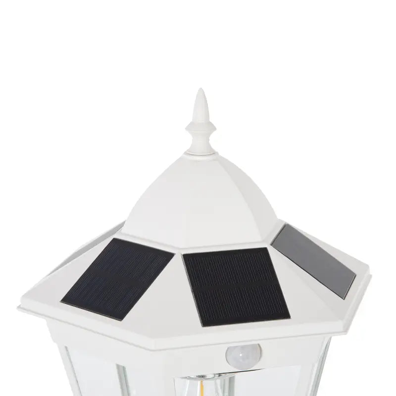 Outsunny 94.5" Solar Lamp Post Light, Dusk to Dawn Vintage Style Street Light, Aluminum Solar Powdered Lamp, PIR Motion Sensor for Garden, Lawn, Pathway, Driveway, Black