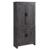 HOMCOM 64" 4-Door Kitchen Pantry, Freestanding Storage Cabinet with 3 Adjustable Shelves for Kitchen, Dining or Living Room, Grey