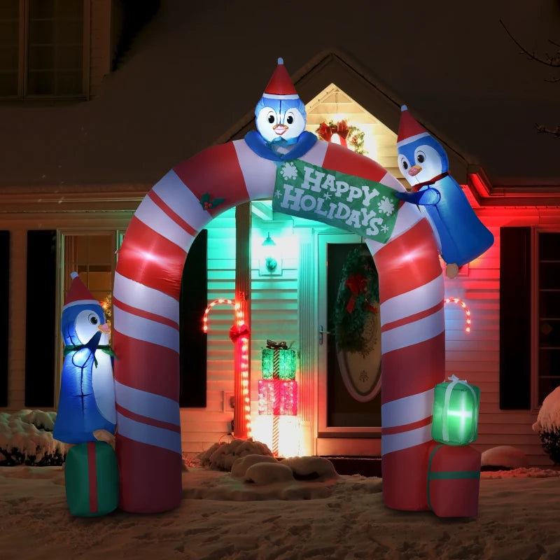HOMCOM 11ft Christmas Inflatable Arch LED Lighted Indoor Outdoor Decoration