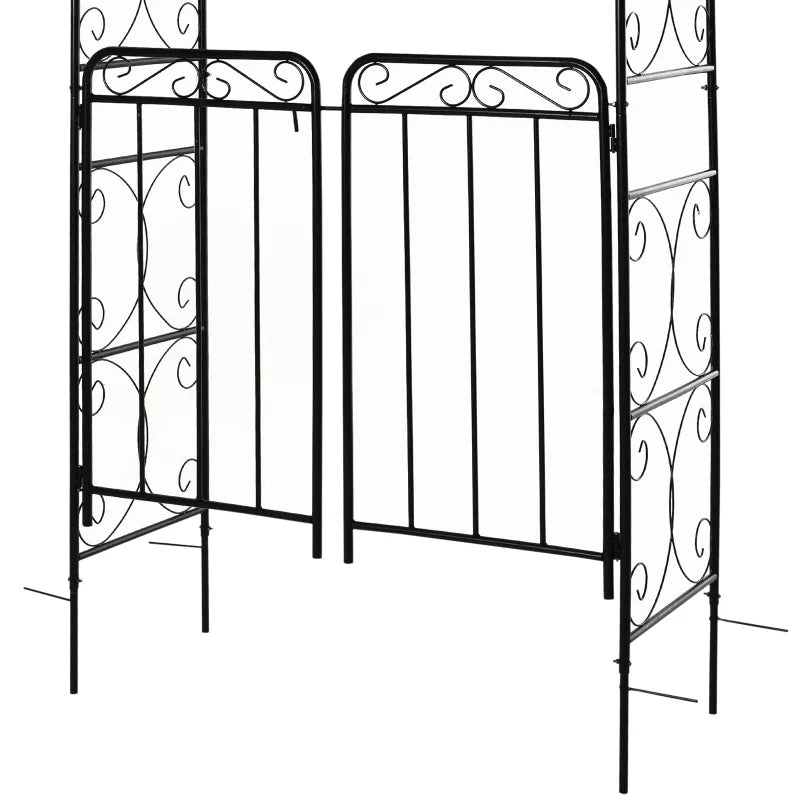 Outsunny 82'' Decorative Metal Garden Trellis Arch with Durable Steel Tubing & Elegant Scrollwork, Perfect for Weddings