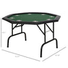 Soozier 3.9ft 8 Player Octagon Poker Table with Cup Holders Folding Green Top