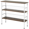 HOMCOM 3-Tier Industrial Style Storage Metal Wooden Shelf with a Robust Multi-Functional Design & Adjustable Feet - White
