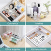 WOWBOX 6 PCS Clear Plastic Drawer Organizer Set, Desk Drawer Divider Organizers and Storage Bins for Makeup, Jewelry, Gadgets for Kitchen, Bedroom, Bathroom, Office
