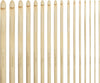 Curtzy Bamboo Wood Crochet Hooks with Plastic Cable (16 Pairs) - 2-12mm Sizes - Tunisian Hook Needles Set with Bead Ends