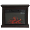 HOMCOM 31" W x 24.5" H Electric Fireplace Mantel TV Stand, Media Console Center Cabinet with Remote Control, Dark Coffee