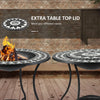 Outsunny 31-Inch Steel Fire Pit, Outdoor Large Wood Burning Fire Bowl w/Screen Cover, Poker