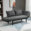 HOMCOM Single Person Chaise Lounger, Modern Sofa Bed with 5 Adjustable Positions, 2 Large Pillows, and Black Legs, Grey