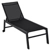 Outsunny Outdoor Chaise Lounge with Wheels, Five Position Recliner for Sunbathing, Suntanning, Steel Frame, Breathable Fabric for Beach, Yard, Patio, Gray