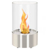 HOMCOM Ethanol Fireplace, 7.75" Tabletop 0.10 Gal Stainless Steel 160 Sq. Ft., Burns up to 2 Hours, Bronze