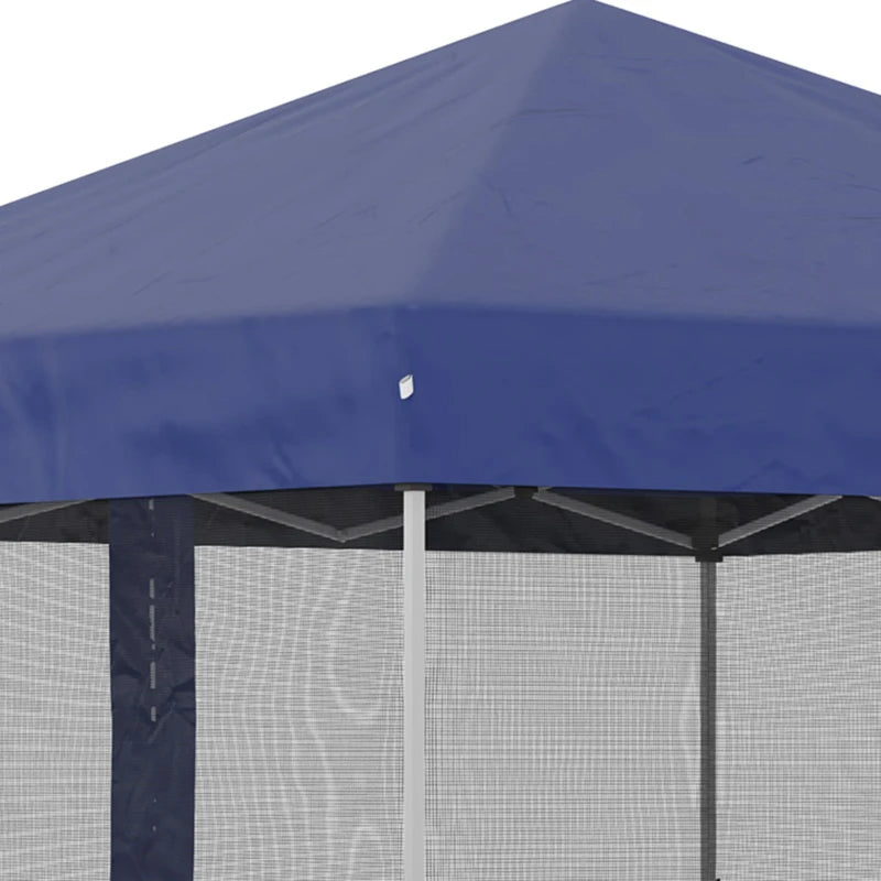 Outsunny 10' x 10' Pop Up Canopy Tent, Tents for Parties with Netting and Wheeled Carry Bag, Height Adjustable Instant Sun Shelter, for Outdoor, Garden, Patio, Blue