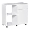 HOMCOM Filing Cabinet/Printer Stand with Open Storage Shelves, for Home or Office Use, Including an Easy Drawer, White