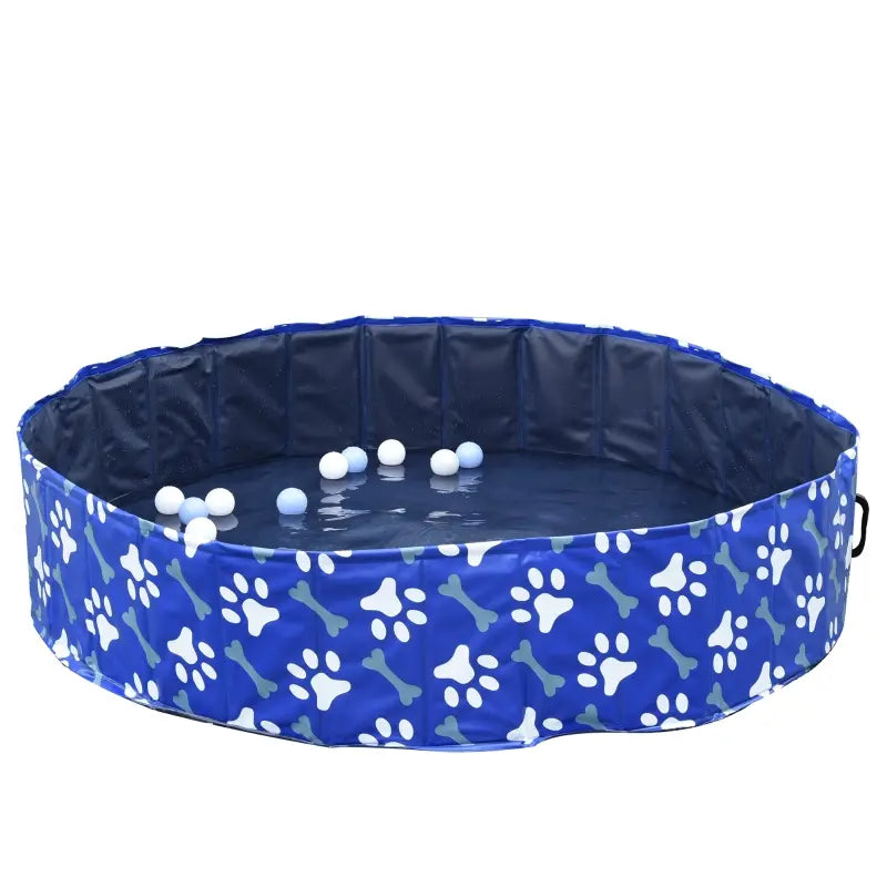 PawHut Foldable PVC Dog Bath Pool Portable Pet Swimming Pool, 55" x 12" Outdoor/Indoor Bath Tub with Nonslip Bottom for Dogs & Cats, Blue