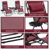 Outsunny Zero Gravity Chairs Set of 2 with Folding Table & Cup Holder Trays, Reclining Chaise Lounge Pool, Camping & Patio Chairs, Pillows, Red