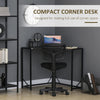 HOMCOM Computer Desk with Storage, Home Office Workstation Table with Open Shelf and Cabinet, Light Walnut
