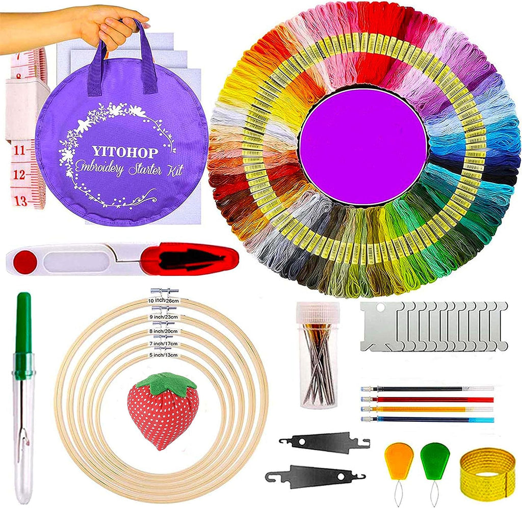 100pcs Cross Stitch Thread Colorful DIY Embroidery Sewing Floss Line Kit