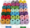 Kurtzy Colourful Crochet Yarn (42 Balls) - 2 Crochet Hooks Included (1mm & 2mm) - Each Thread Ball Weighs (10g/0.35oz) - Total of 2520m/2755 Yards of Coloured Cotton Yarn