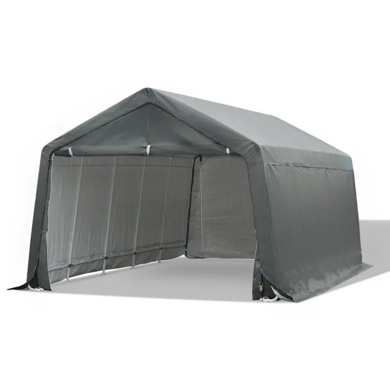 Outsunny 12'x20' Carport Extra Large Upgraded Heavy Duty Car Canopy Truck SUV Boat Shelter w/ Sidewalls UV-Treated Cover for Party, Garden Storage Shed, Grey