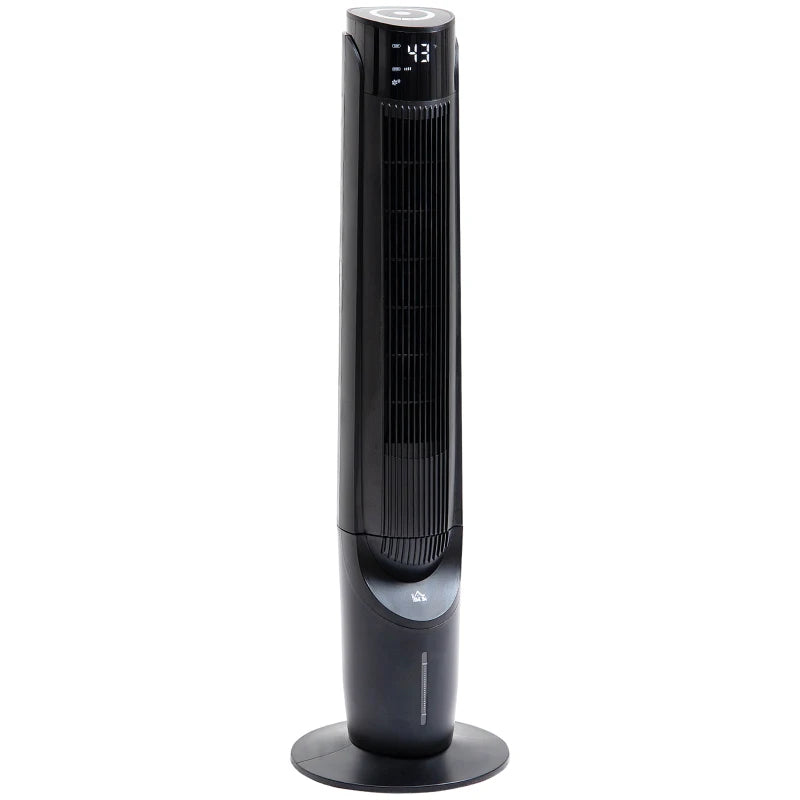 HOMCOM 42'' Evaporative Air Cooler, Ice Cooling Fan with 3 Speeds, 4 Modes, 12 Hour Timer, LED Display and Remote Control for Bedroom, Office or Living Room, Black