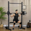 Soozier Squat Rack with Pull Up Bar and Barbell Bar Adjustable Bench Press Multi-Function Weight Lifting Half Rack