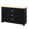 HOMCOM Kitchen Sideboard with Adjustable Shelves, Buffet Cabinet, Coffee Bar Cabinet with 3 Storage Drawers, Black