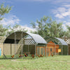 PawHut 10' x 20' x 6.5' Chicken Coop Cage, Outdoor Hen House w/Cover & Lockable Door