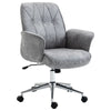 Vinsetto Micro Fiber Home Office Chair with Adjustable Height, Rock Function, and Curved Padded Armrests, Light Grey